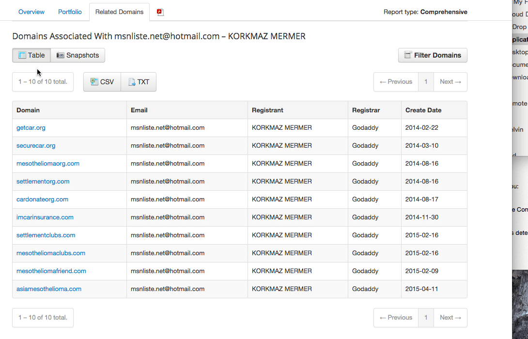 Additional click fraud domains owned by the same individual that owns getcar.org.